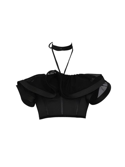 Top in raso con maxi ruche Elisabetta Franchi | TO03962E2110